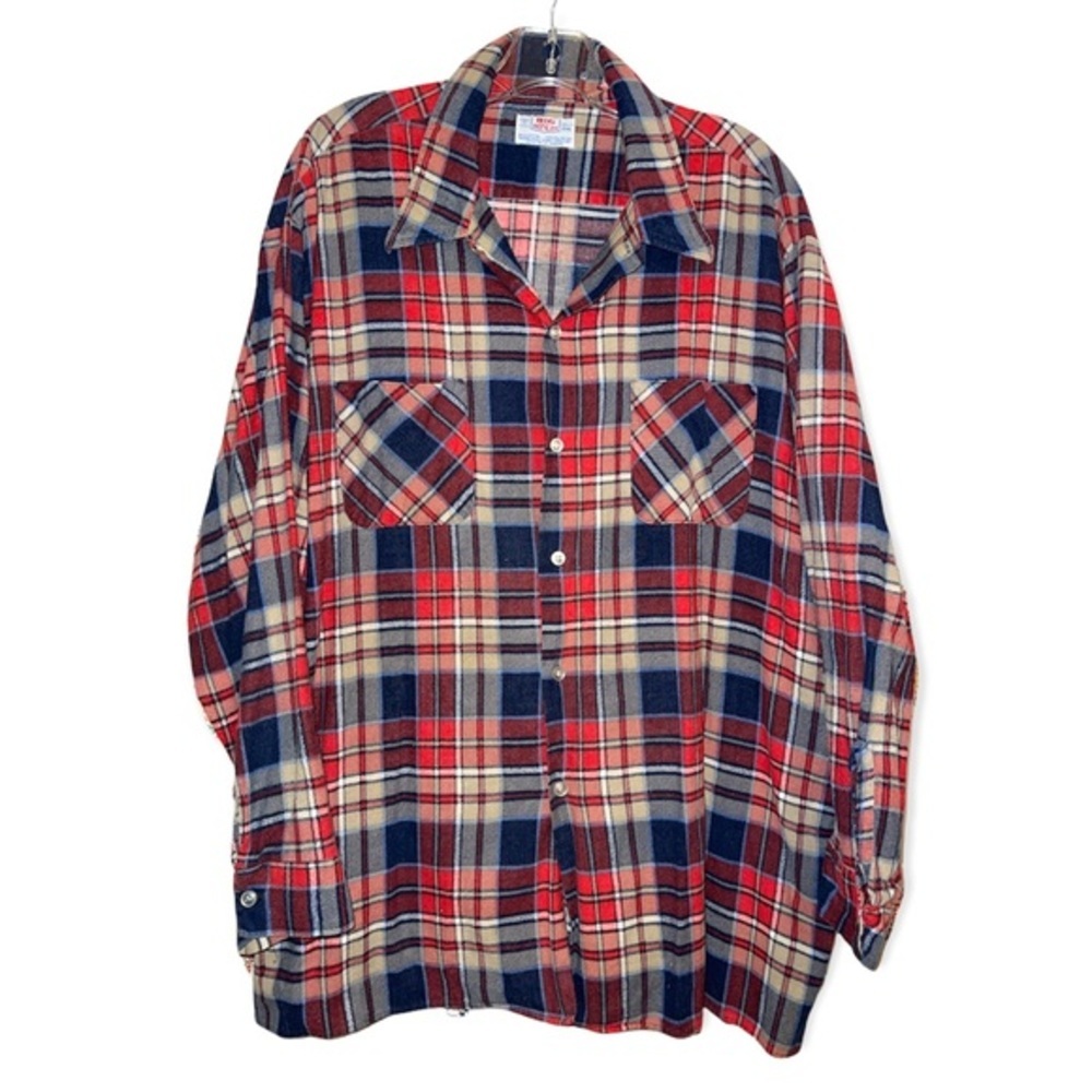 Vintage Big Donlin Trucker Shirt Flannel Button Up Work Plaid Grunge Y2K Size 2X